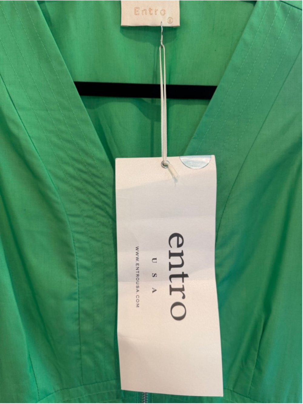 Entro Women's Eyelet Detail Midi Dress in Green Size S - Picture 6 of 7